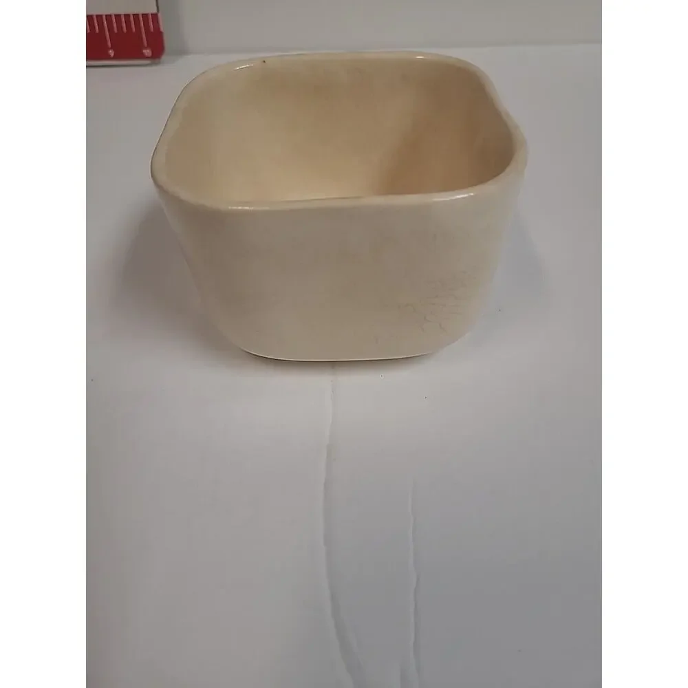 Universal Cambridge Oven Proof Square Dish Orange Flower Mid Century Vintage